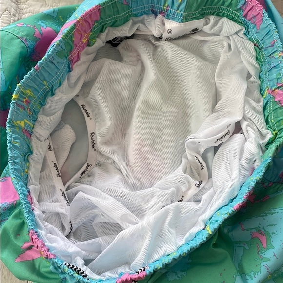 Boardies Apparel Color Splash Swim Shorts Lined Drawstring Waist Blue Pink Sz XL - Picture 9 of 15